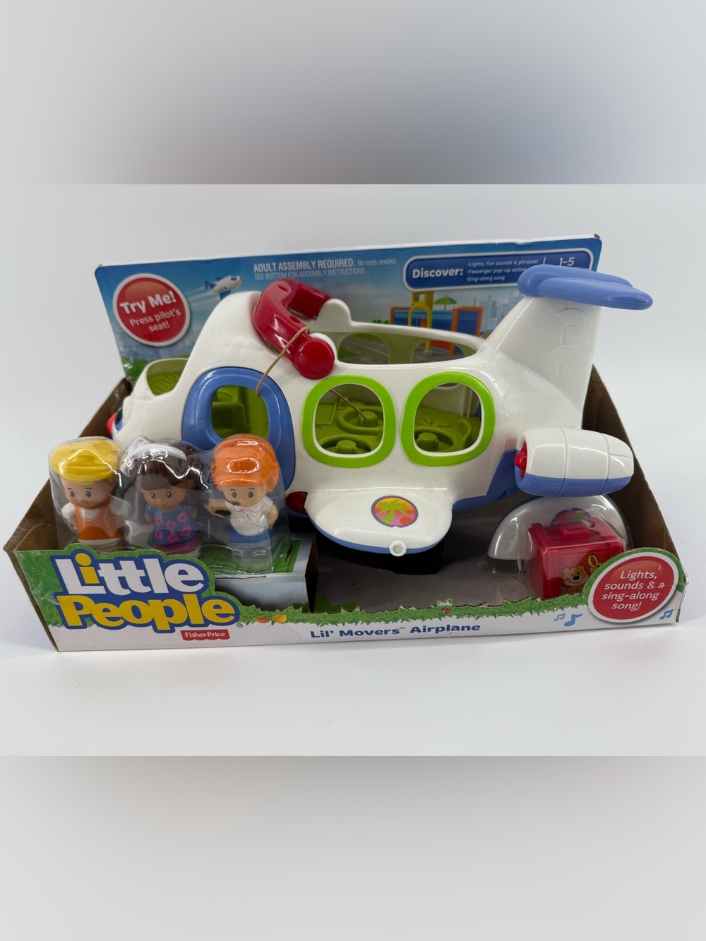 Fisher-Price Little People Airplane Toy - White, Green, Blue & Red